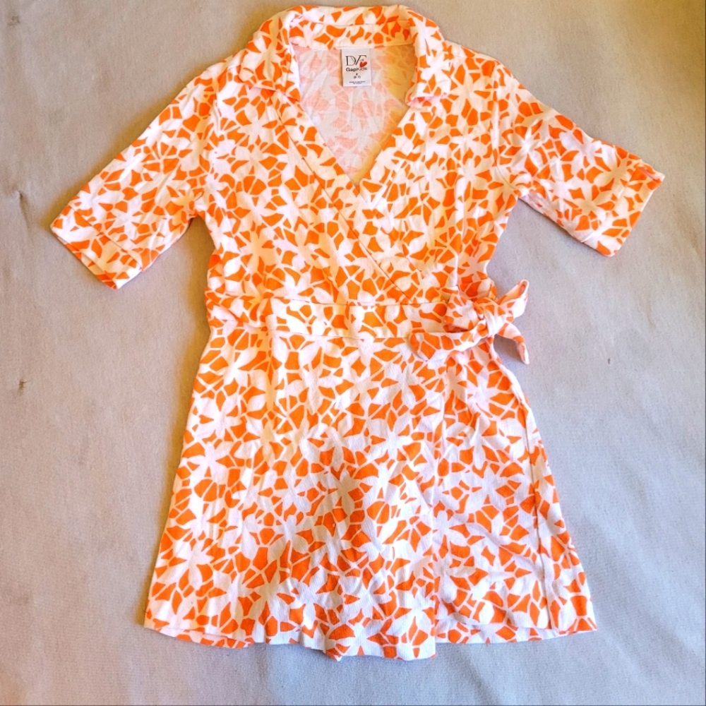 Diane Von Furstenburg | DVF Gap Kids Orange and White Floral Romper